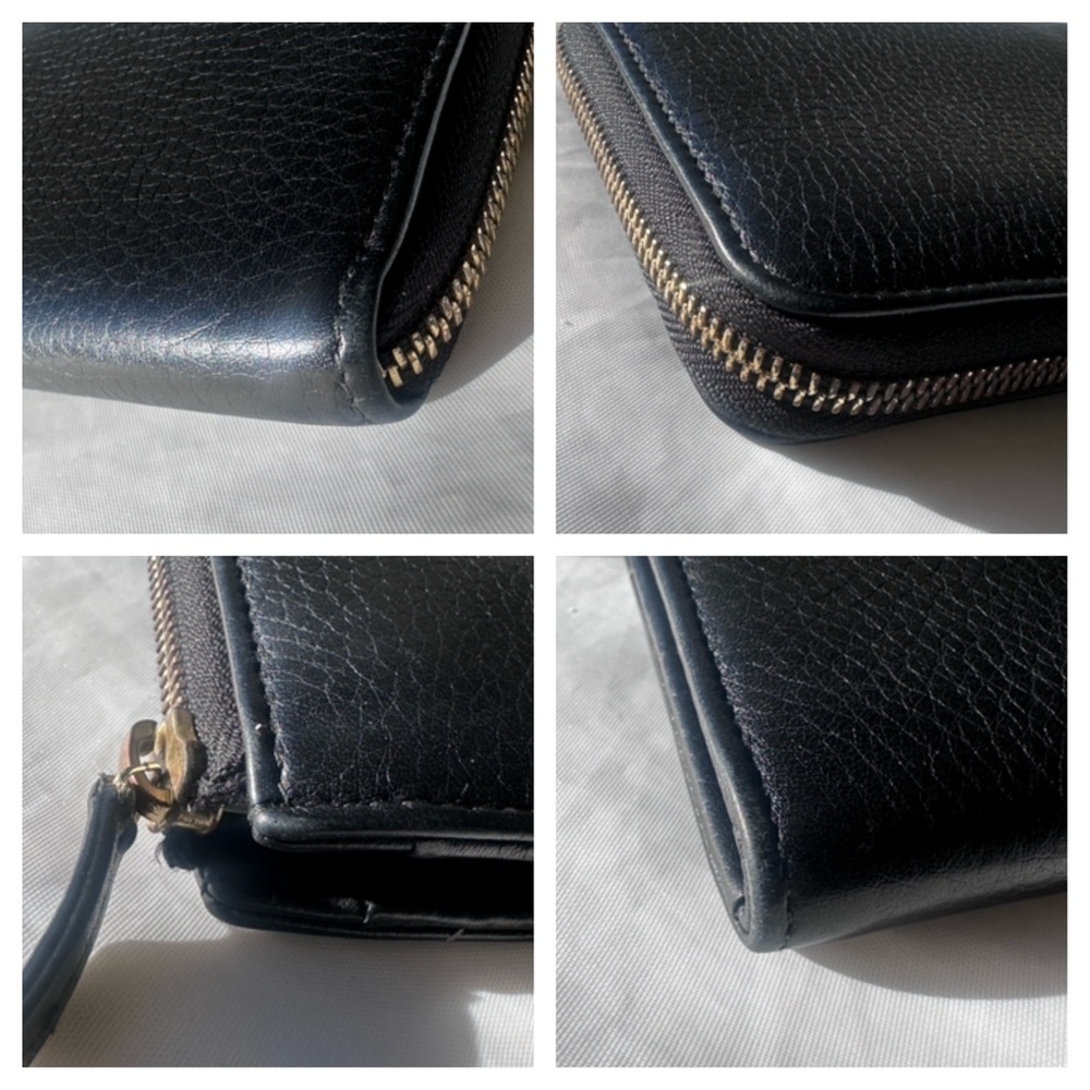 GUCCI Pebbled Leather Zip Around Wallet Black 332747 - Picture 7 of 11